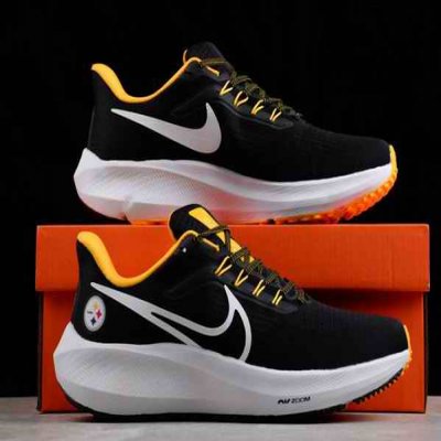 Women's Pittsburgh Steelers Black Zoom Pegasus 39 Running Shoes 001