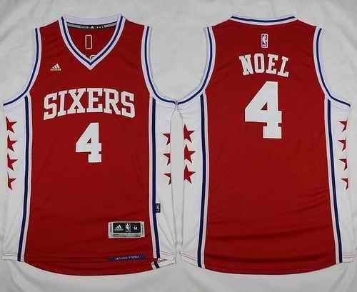 Revolution 30 76ers #4 Nerlens Noel Red Stitched NBA Jersey