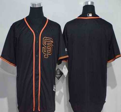 Giants Blank Black New Cool Base Alternate Stitched MLB Jersey