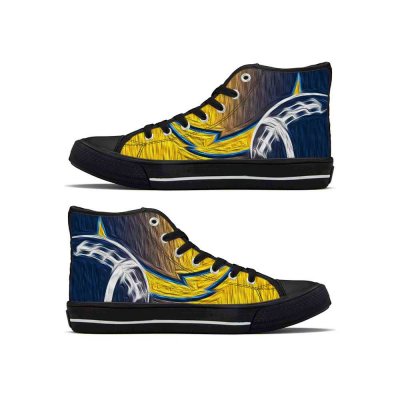 Women's Los Angeles Chargers High Top Canvas Sneakers 004