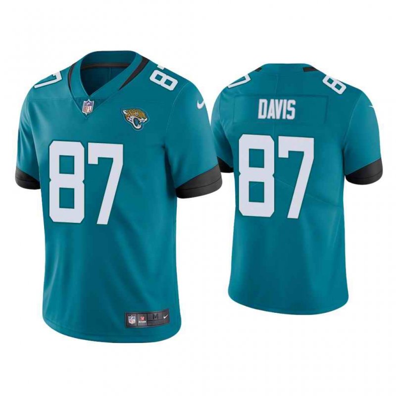 Men's Jacksonville Jaguars #87 Tyler Davis Blue Vapor Untouchable Limited Stitched Jersey