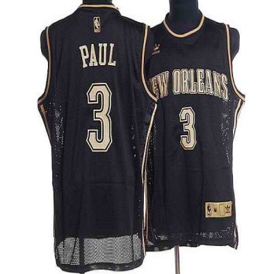 Hornets #3 Chris Paul Stitched Black Classical Style NBA Jersey