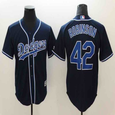 Men's Los Angeles Dodgers #42 Jackie Robinson Navy Cool Base Stitched MLB Jersey