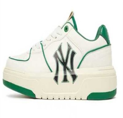 Men's New York Yankees Chunky Liner Baseball Shoes/Sneakers Cream/Green 006