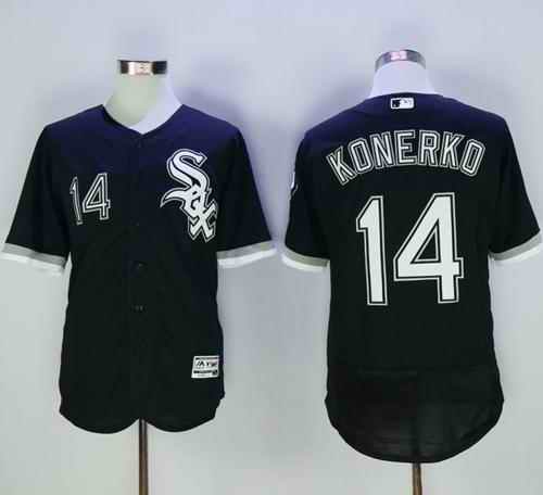 White Sox #14 Paul Konerko Black Flexbase Authentic Collection Stitched MLB Jersey