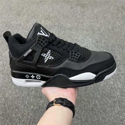 Women's Running weapon Air Jordan 4 Black Shoes 070