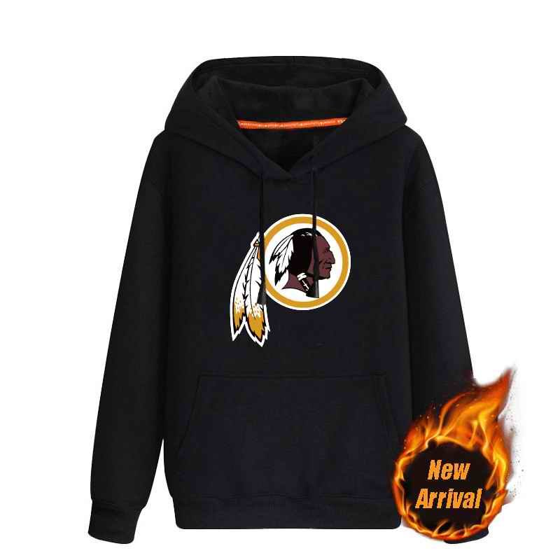 Men's Washington Redskins Black 70'cotton 30'polyester Cashmere Thickening version NFL Hoodie