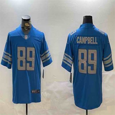 Men's Detroit Lions #89 Dan Campbell Blue Vapor Untouchable Limited Stitched Football Jersey