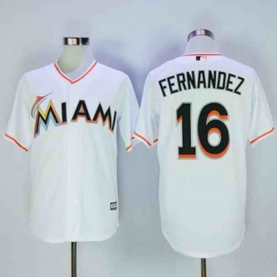 marlins #16 Jose Fernandez White New Cool Base Stitched MLB Jersey