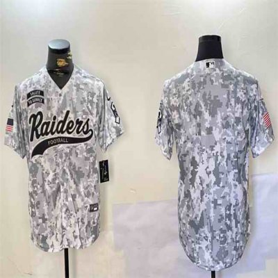 Men's Las Vegas Raiders Blank 2024 Arctic Camo Salute to Service Stitched Baseball Jersey