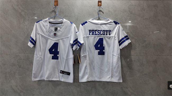 Women's Dallas Cowboys #4 Dak Prescott White 2023 F.U.S.E. Limited Stitched Jersey(Run Small)