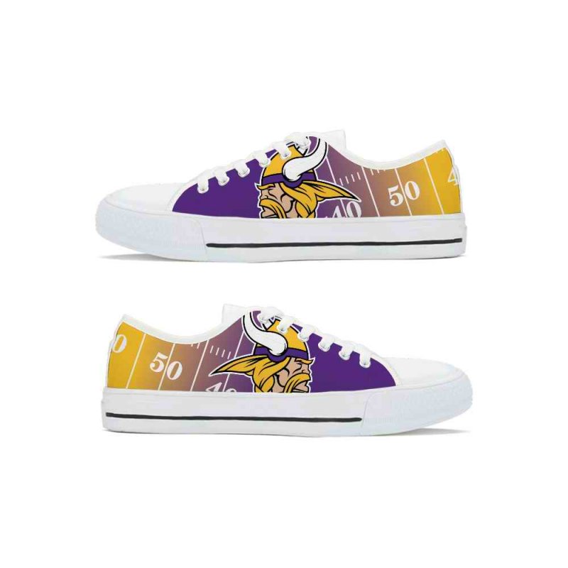 Women's Minnesota Vikings Low Top Canvas Sneakers 006