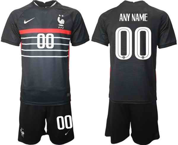 Men's France Custom Black 2022 FIFA World Cup Home Soccer Jersey Suit