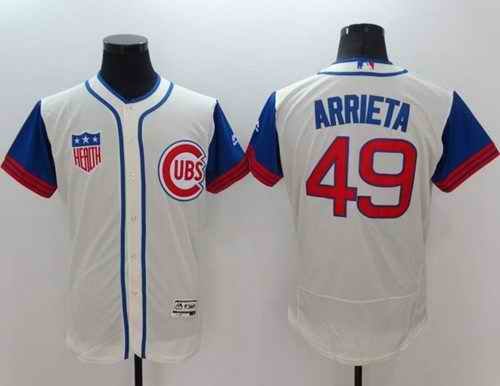 Cubs #49 Jake Arrieta Cream/Blue Flexbase Authentic Collection 1942 Turn Back The Clock Stitched MLB Jersey