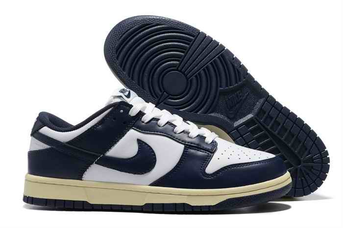 Men's Dunk Low Navy White Shoes 0229