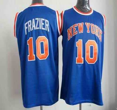 Mitchell And Ness Knicks #10 Walt Frazier Blue Throwback Stitched NBA Jersey