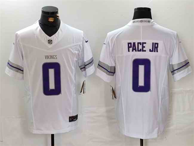 Men's Minnesota Vikings #0 Ivan Pace Jr. White 2024 F.U.S.E. Winter Warrior Limited Stitched Football Jersey