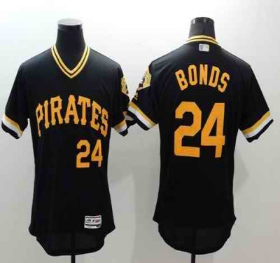 Pirates #24 Barry Bonds Black Flexbase Authentic Collection Cooperstown Stitched MLB Jersey