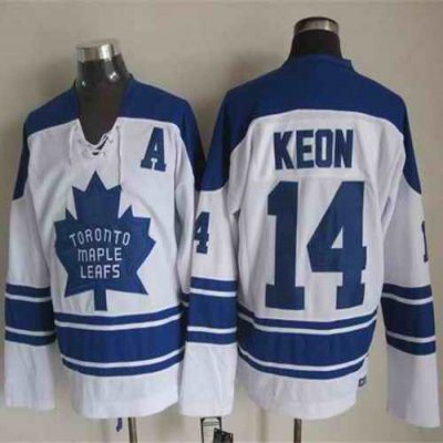 Maple Leafs #14 Dave Keon White CCM Throwback Third Stitched NHL Jersey