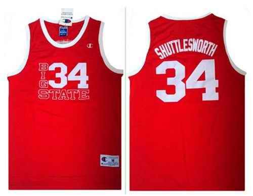 Lincoln He Got Game #34 Jesus Shuttlesworth Red Stitched Basketball Jersey