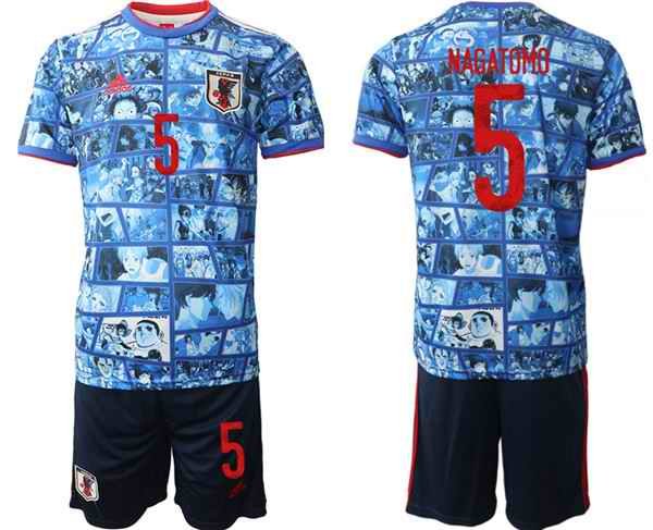 Men's Japan #5 Nagatomo Blue Home Soccer Jersey Suit