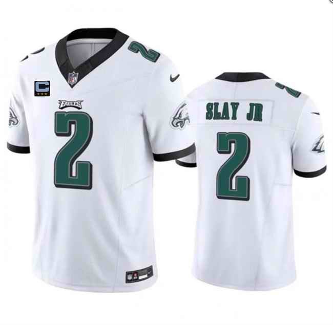 Men's Philadelphia Eagles #2 Darius Slay JR White 2024 F.U.S.E With 3-Star C Patch Vapor Untouchable Limited Stitched Football Jersey