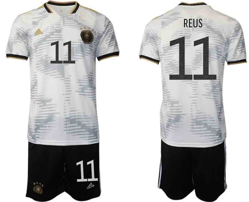 Men's Germany #11 Reus White Home Soccer Jersey Suit