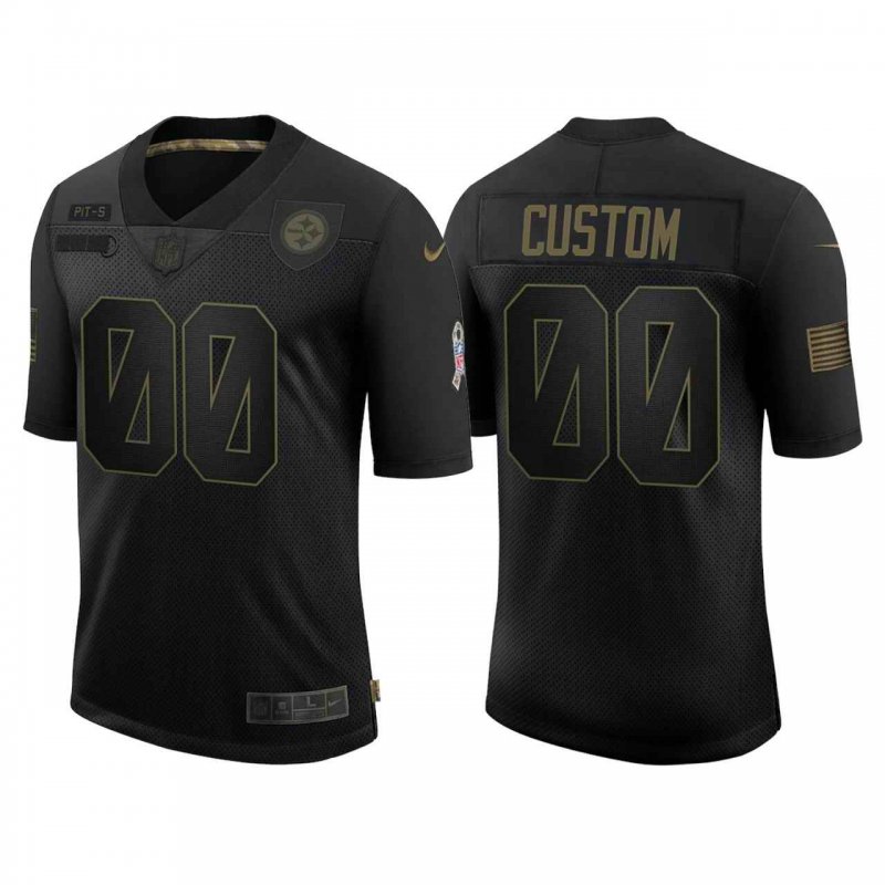 Men's Pittsburgh Steelers ACTIVE PLAYER Custom 2020 Black Salute To Service Limited Stitched Jersey