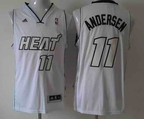 Heat #11 Chris Andersen White on White Stitched NBA Jersey