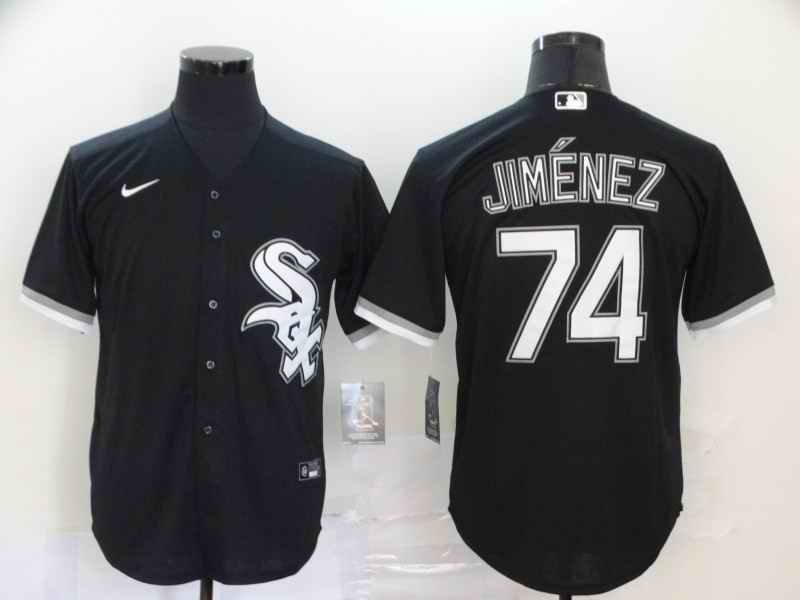 Men's Chicago White Sox #74 Eloy Jim'nez Black Cool Base Stitched MLB Jersey