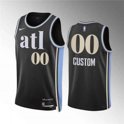 Men's Atlanta Hawks Active Player Custom 2023/24 Black City Edition Stitched Basketball Jersey