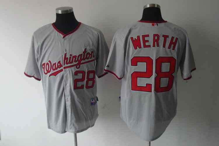 Nationals #28 Jayson Werth Grey Stitched MLB Jersey