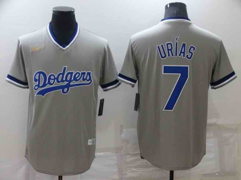 Men's Los Angeles Dodgers #7 Julio Urias Grey  Stitched Baseball Jersey