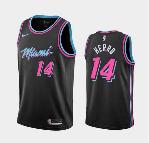 Men's Miami Heat #14 Tyler Herro 2020 Black  Stitched Jersey