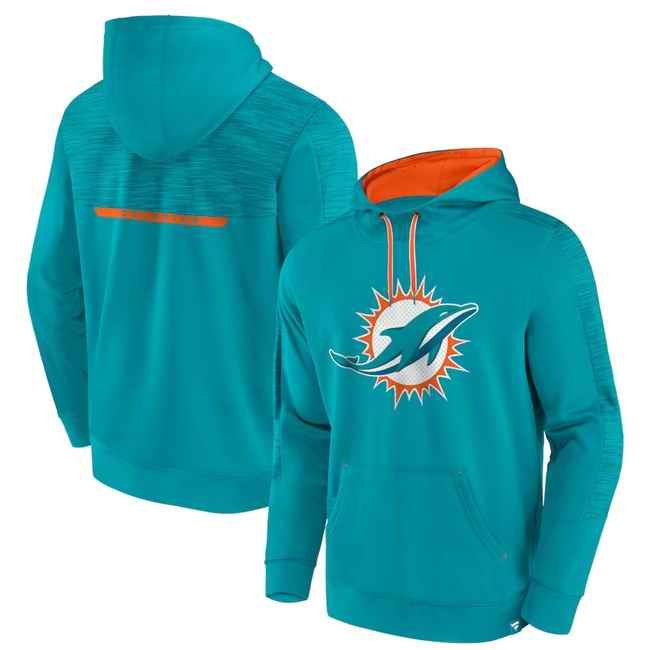 Men's Miami Dolphins Aqua Defender Evo Pullover Hoodie