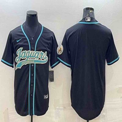 Men's Jacksonville Jaguars Blank Black With Patch Cool Base Stitched Baseball Jersey