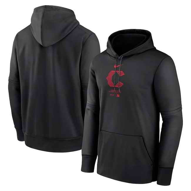 Men's Cincinnati Reds Black Collection Practice Performance Pullover Hoodie