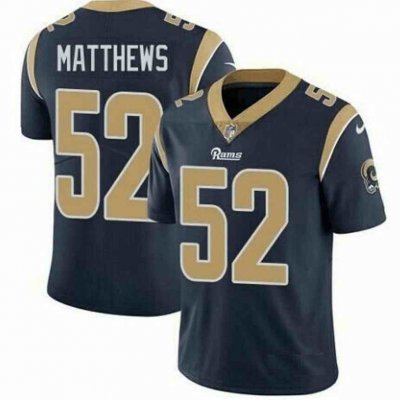 Men's Los Angeles Rams #52 Clay Matthews Navy Blue Vapor Untouchable Limited Stitched