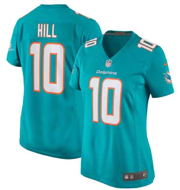 Women's Miami Dolphins #10 Tyreek Hill Aqua Vapor Untouchable Stitched Jersey(Run Small)