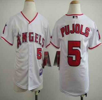 Angels #5 Albert Pujols White Stitched Youth MLB Jersey