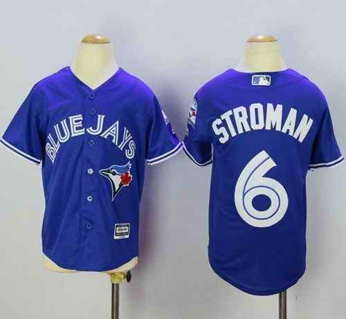 Blue Jays #6 Marcus Stroman Blue Cool Base Stitched Youth MLB Jersey