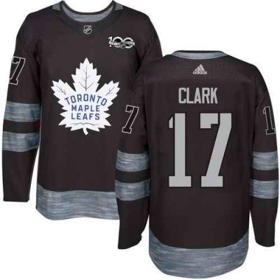 Maple Leafs #17 Wendel Clark Black 1917-2017 100th Anniversary Stitched NHL Jersey