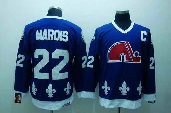 Nordiques #22 Mario Marois Stitched CCM Throwback Blue NHL Jersey