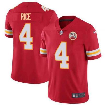 Men's Kansas City Chiefs #4 Rashee Rice Red Vapor Untouchable Limited Stitched Football Jersey