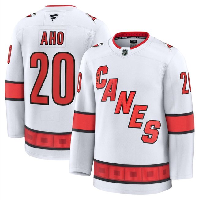 Men's Carolina Hurricanes Active Player Custom White 2024-25 Away Stitched Hockey Jersey