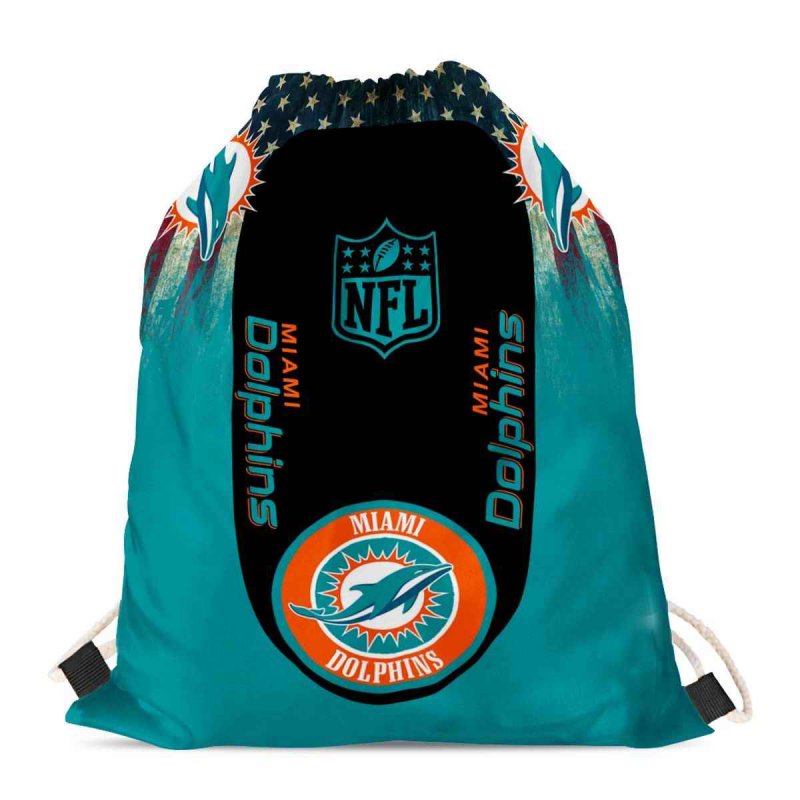 Miami Dolphins Drawstring Backpack sack / Gym bag 18 x 14 002