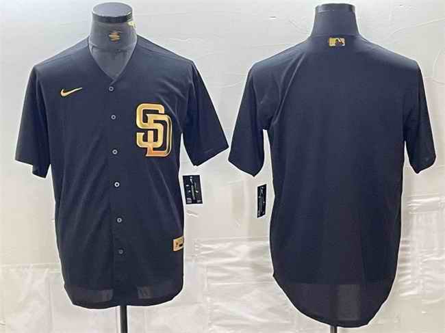 Men's San Diego Padres Blank Black Cool Base Stitched Baseball Jersey