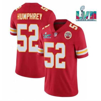 Men's Kansas City Chiefs #52 Creed Humphrey Red Super Bowl LVII Patch Vapor Untouchable Limited Stitched Jersey