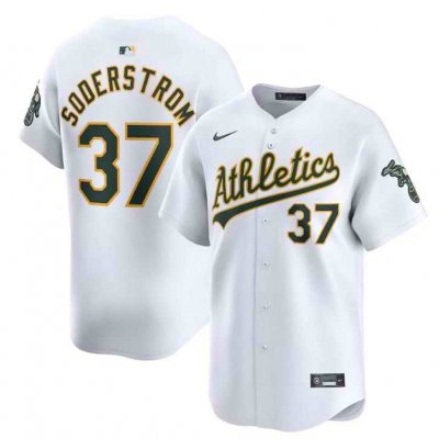 Men's Oakland Athletics #37 Tyler Soderstrom White Home Limited  Stitched Jersey