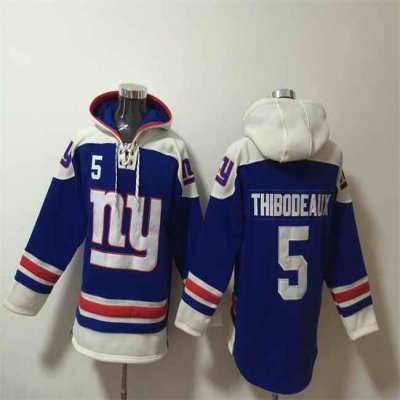 Men's New York Giants #5 Kayvon Thibodeaux Blue Ageless Must-Have Lace-Up Pullover Hoodie